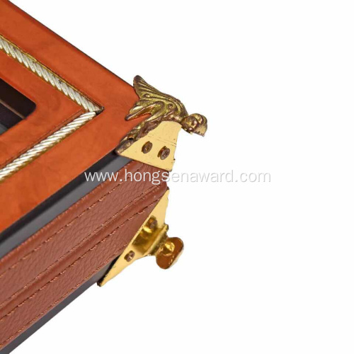 Leather crystal luxury wooden box